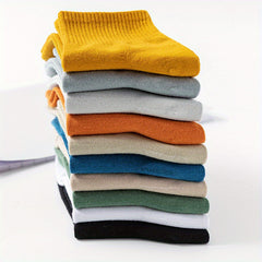 5 Pairs Men's Crew Socks Breathable Casual Unisex Socks