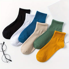 5 Pairs Men's Crew Socks Breathable Casual Unisex Socks