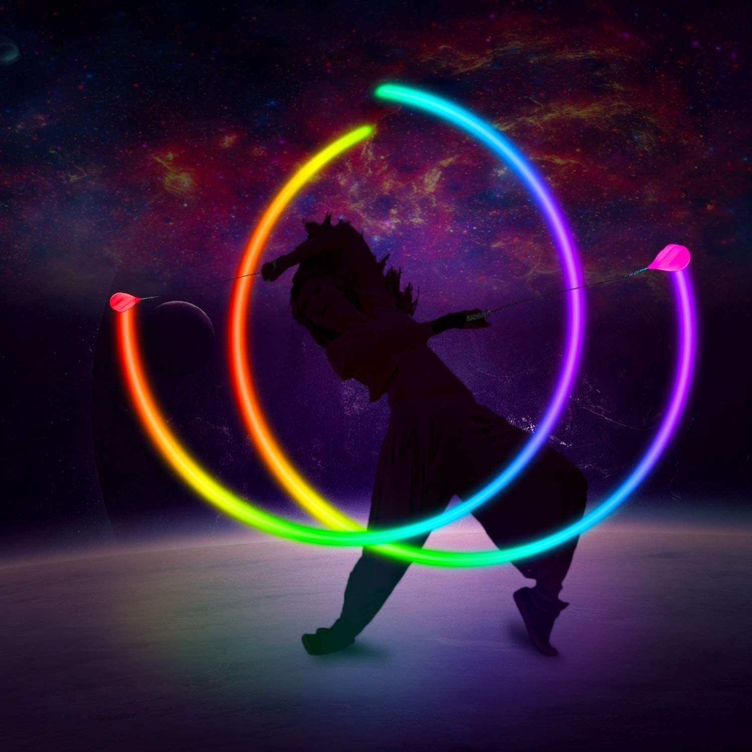 2pcs LED Swing Balls Changing Lights Juggling Toy Fitness Novelty Fun