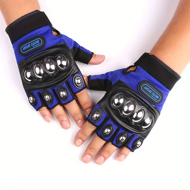Stainless Steel Fingerless Self Defense Tactical Gloves for Men