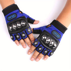 Stainless Steel Fingerless Self Defense Tactical Gloves for Men