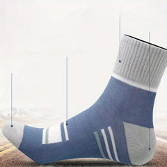 Breathable Comfy Men's Block Crew Socks for Outdoor All Seasons