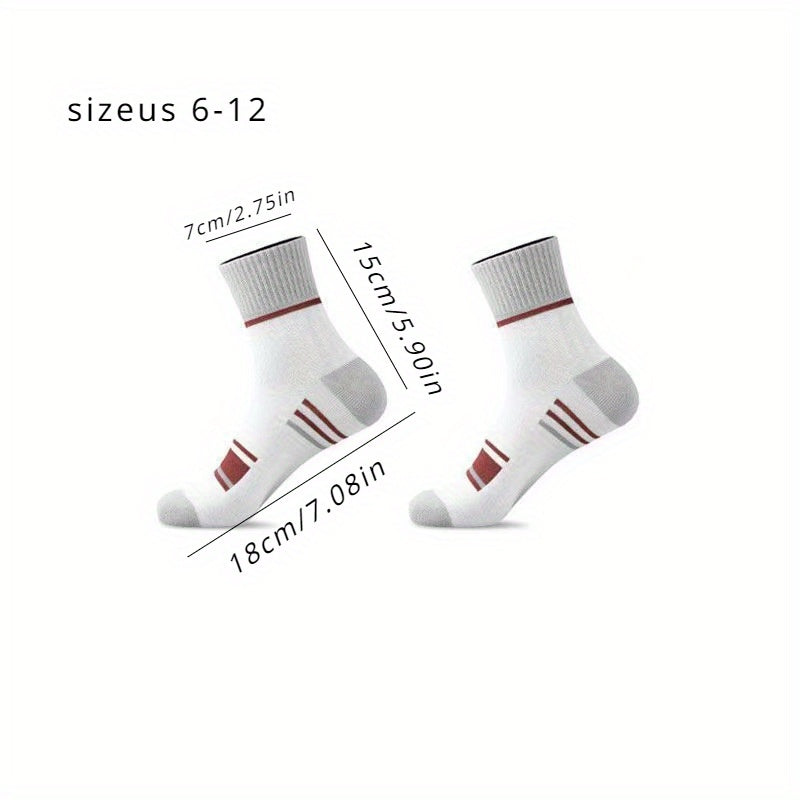 Breathable Comfy Men's Block Crew Socks for Outdoor All Seasons