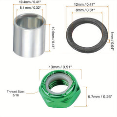 Longboard & Skateboard Hardware Kit with Nuts, Axle Washers, Precision Spacers
