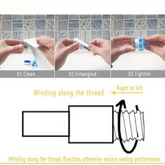 2pcs 15M PTFE Water Pipe Tape Thread Seal Tape Home Improvement