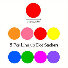 8pcs Round Waterproof PVC Self-adhesive School Floor Spacing Stickers
