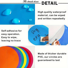 8pcs Round Waterproof PVC Self-adhesive School Floor Spacing Stickers