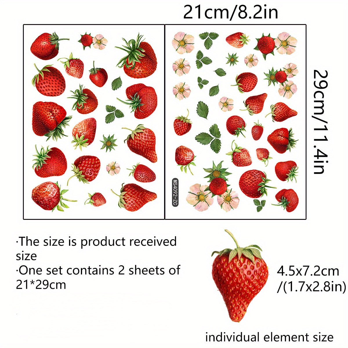 Strawberry Wall Sticker Set for Kitchen Dinning Room