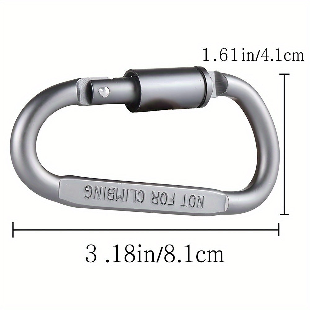 2pcs D Type Carabiner Aluminum Alloy Tent Hook Nut Lock Hanging Buckle