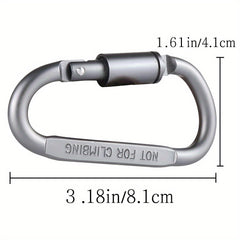 2pcs D Type Carabiner Aluminum Alloy Tent Hook Nut Lock Hanging Buckle