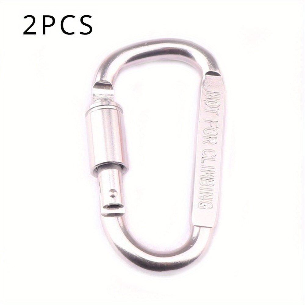 2pcs D Type Carabiner Aluminum Alloy Tent Hook Nut Lock Hanging Buckle
