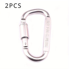 2pcs D Type Carabiner Aluminum Alloy Tent Hook Nut Lock Hanging Buckle