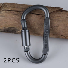 2pcs D Type Carabiner Aluminum Alloy Tent Hook Nut Lock Hanging Buckle