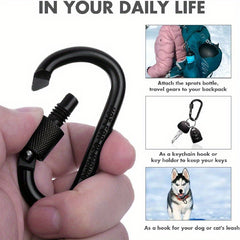 4pcs Carabiner Clip & Locking D Ring Keychain Set for Outdoor Activities