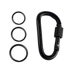 4pcs Carabiner Clip & Locking D Ring Keychain Set for Outdoor Activities