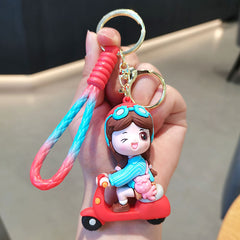 Cartoon Couple Keychain Pendant for Car Keys Backpacks Wallets