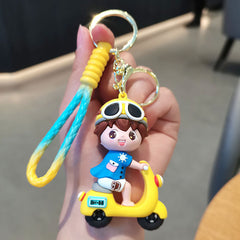 Cartoon Couple Keychain Pendant for Car Keys Backpacks Wallets