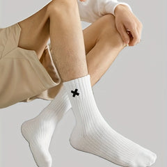 Men's X Pattern Crew Socks Breathable Comfy Casual Unisex Socks