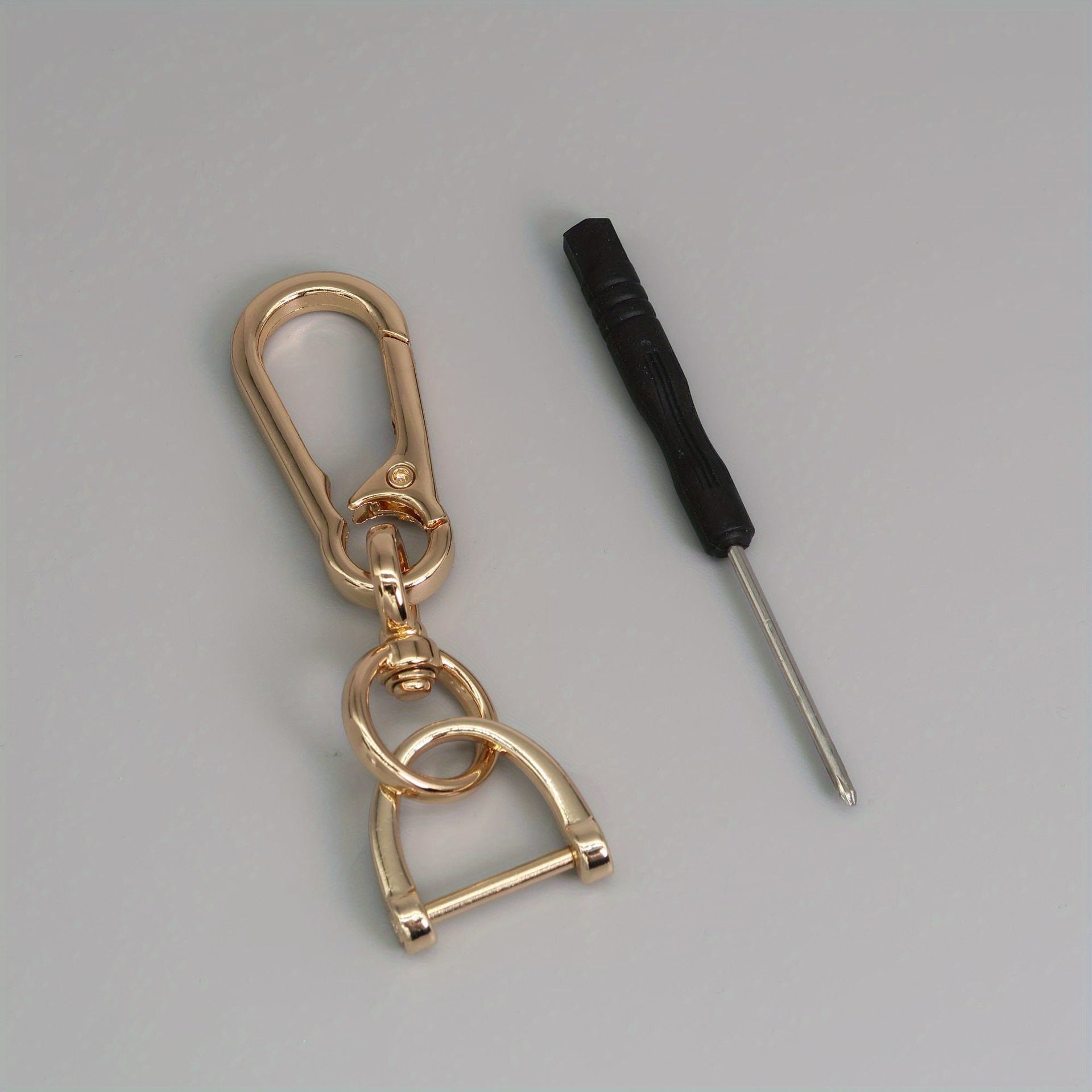 Zinc Alloy Keychain Clip Holder 360u00b0 Rotatable Snap Swivel Anti Lost D Ring