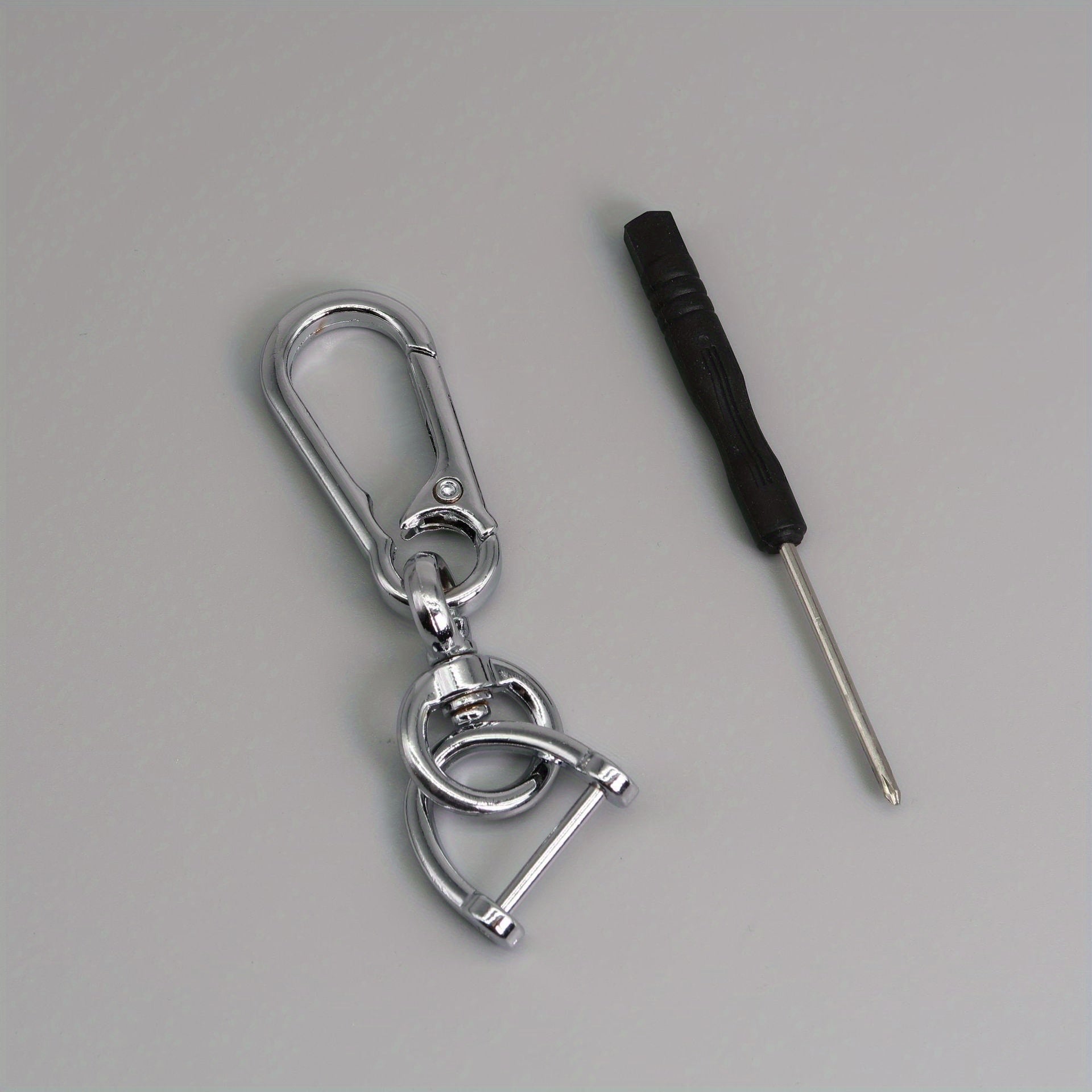 Zinc Alloy Keychain Clip Holder 360° Rotatable Snap Swivel Anti Lost D Ring