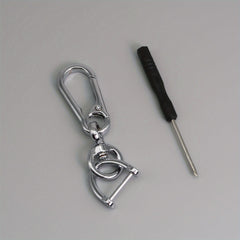 Zinc Alloy Keychain Clip Holder 360° Rotatable Snap Swivel Anti Lost D Ring