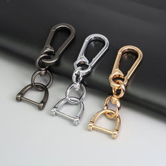 Zinc Alloy Keychain Clip Holder 360° Rotatable Snap Swivel Anti Lost D Ring