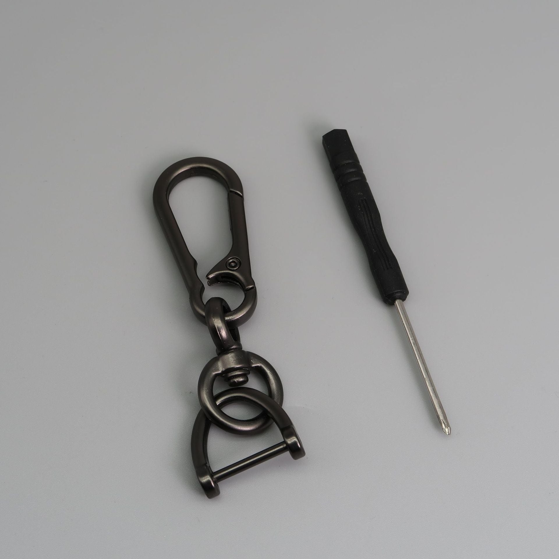 Zinc Alloy Keychain Clip Holder 360° Rotatable Snap Swivel Anti Lost D Ring