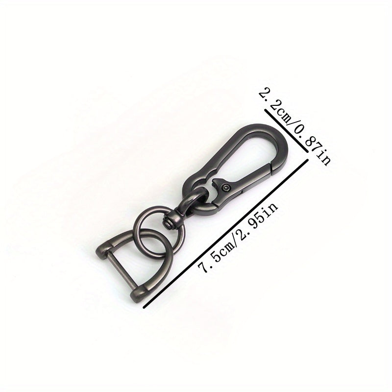Zinc Alloy Keychain Clip Holder 360° Rotatable Snap Swivel Anti Lost D Ring