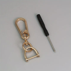 Zinc Alloy Keychain Clip Holder 360° Rotatable Snap Swivel Anti Lost D Ring