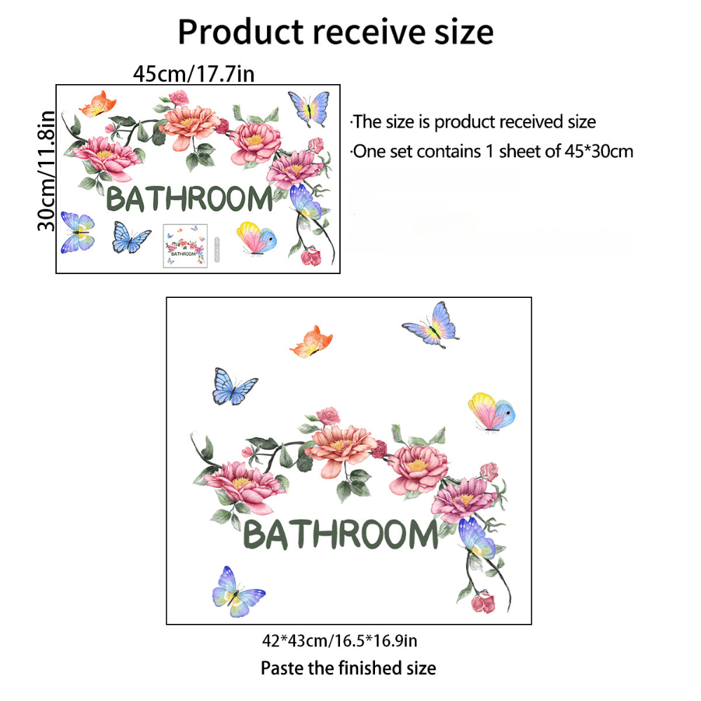 Removable Bathroom Wall Sticker Home Office Decorative Door Sticker