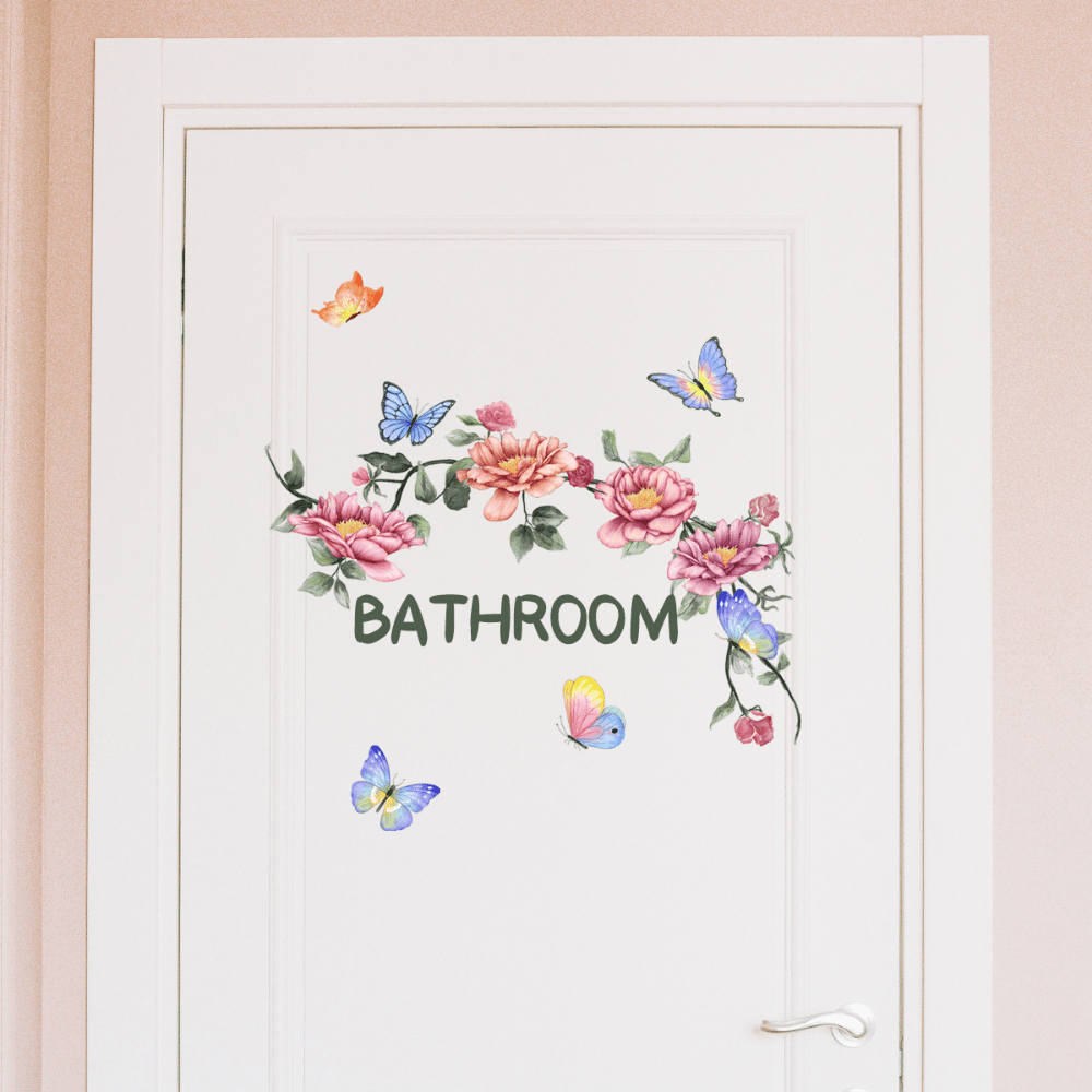 Removable Bathroom Wall Sticker Home Office Decorative Door Sticker