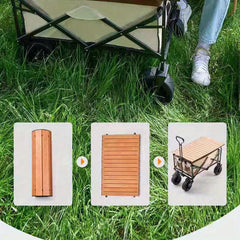 Campsite Roll Up Table Top Plate For Camping Picnic Wooden Board