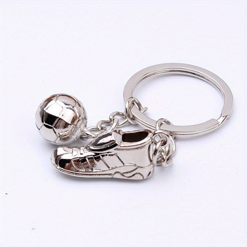 Football & Shoe Pendant Keychain - Creative Car Key Backpack Wallet Decoration