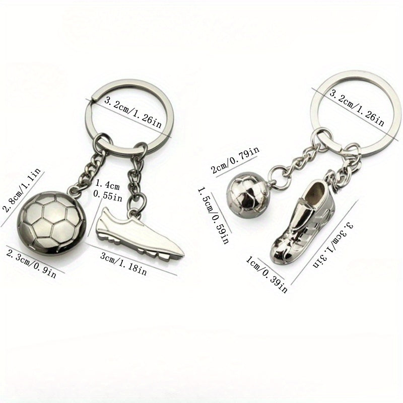 Football & Shoe Pendant Keychain - Creative Car Key Backpack Wallet Decoration