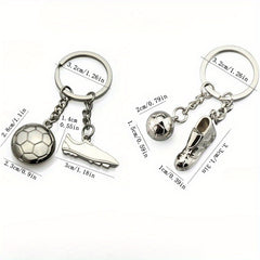 Football & Shoe Pendant Keychain - Creative Car Key Backpack Wallet Decoration