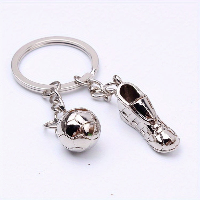 Football & Shoe Pendant Keychain - Creative Car Key Backpack Wallet Decoration