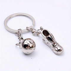 Football & Shoe Pendant Keychain - Creative Car Key Backpack Wallet Decoration