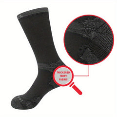 Men's 5 Pairs Mid Crew Sport Socks Cotton Blend Comfy Breathable Socks