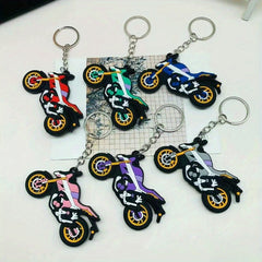 1pc Cartoon Keychain Decor PVC Key Ring Bag Pendant