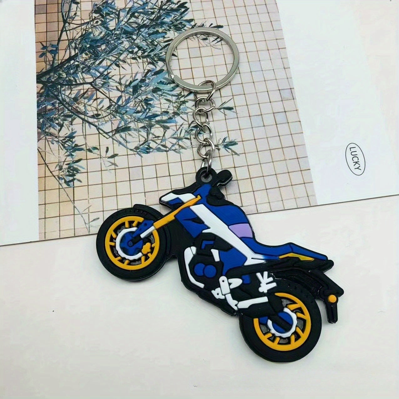 1pc Cartoon Keychain Decor PVC Key Ring Bag Pendant