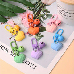 6pcs Heart & Bell Pendant Keychain for Keys Backpacks Wallets