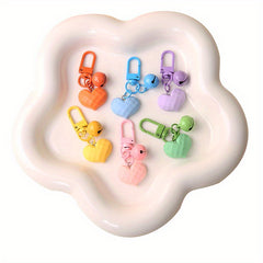 6pcs Heart & Bell Pendant Keychain for Keys Backpacks Wallets
