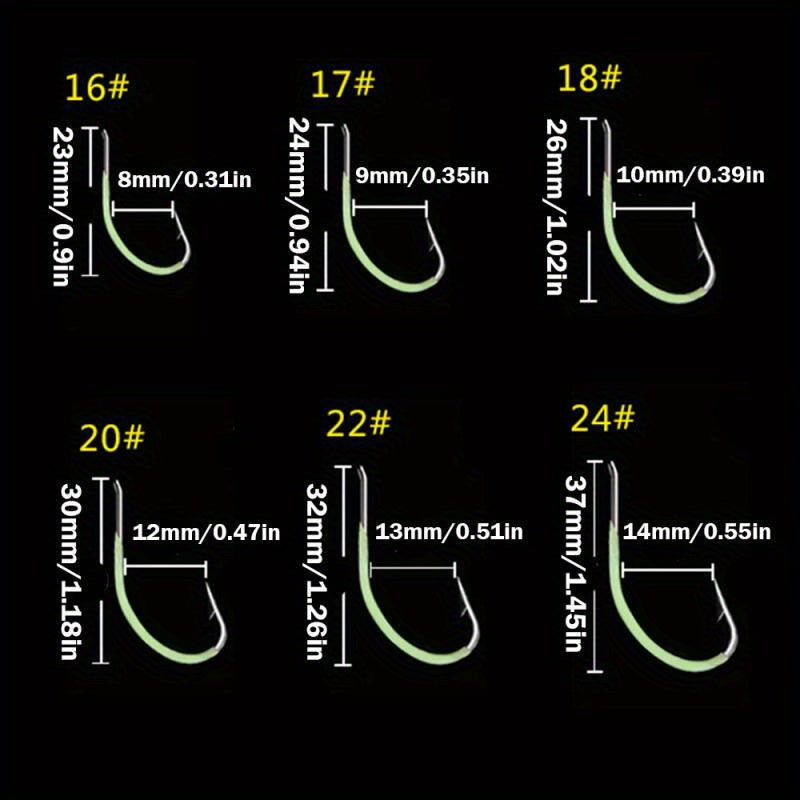 Night Fishing Hooks Glow In Dark String Hooks Luminous Crank Shank Fishhook