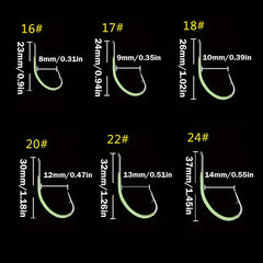 Night Fishing Hooks Glow In Dark String Hooks Luminous Crank Shank Fishhook