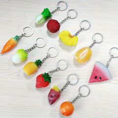 Simulated Fruit And Vegetable Keychain Pendant For Boys And Girls