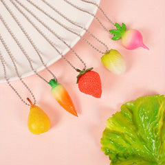 Simulated Fruit And Vegetable Keychain Pendant For Boys And Girls