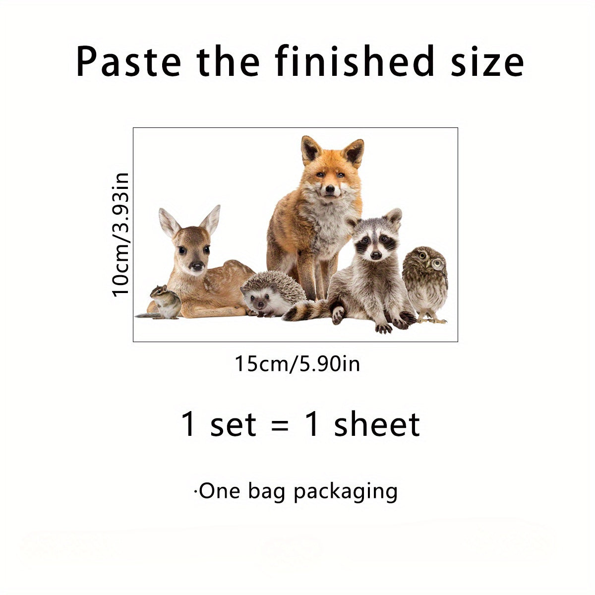 3D Animal Wall Stickers Self Adhesive Removable Decals for Home Decoration