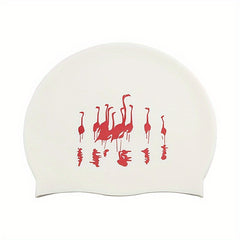 Cartoon Print Silicone Swimming Cap Soft Elastic Cap Men Women