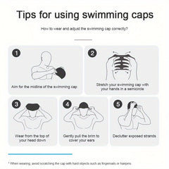 Cartoon Print Silicone Swimming Cap Soft Elastic Cap Men Women