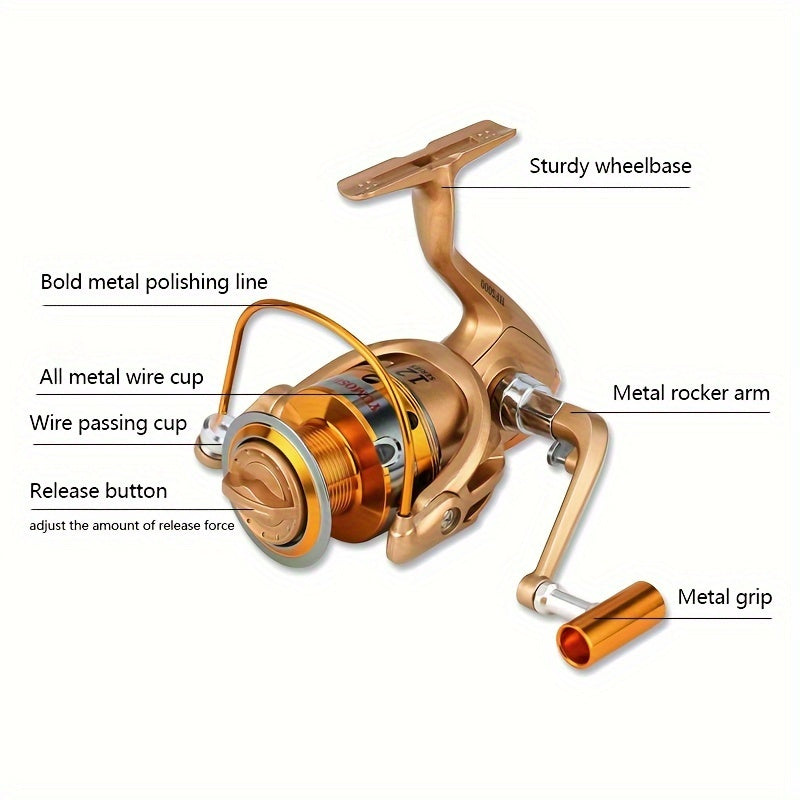 Sturdy Casting Reel 5.5:1 Gear Ratio Metal Wire Cup Fishing Reel